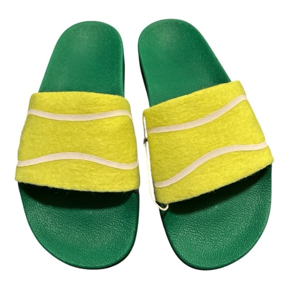 Tory Burch Shoes - Tory Burch Tennis Ball Slide Sandals – Fluorescent Yellow/Green – Size 6